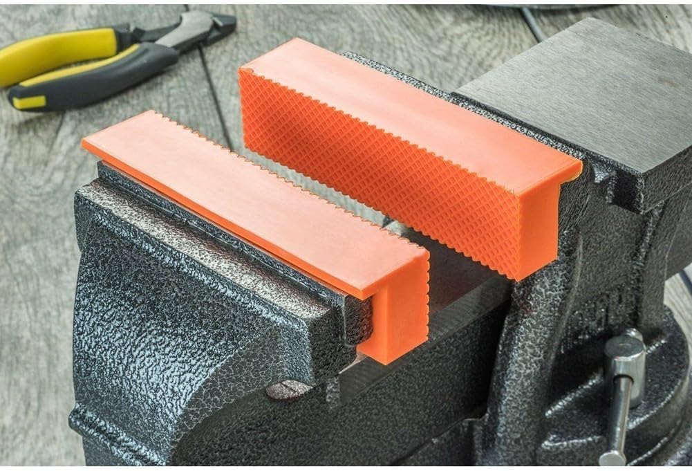 Soft Pad Jaw Rubber for Metal Vise Bench Machine Tools, 5 Inch, 2 Pieces, Strong Grip, Protective Pads (Orange)